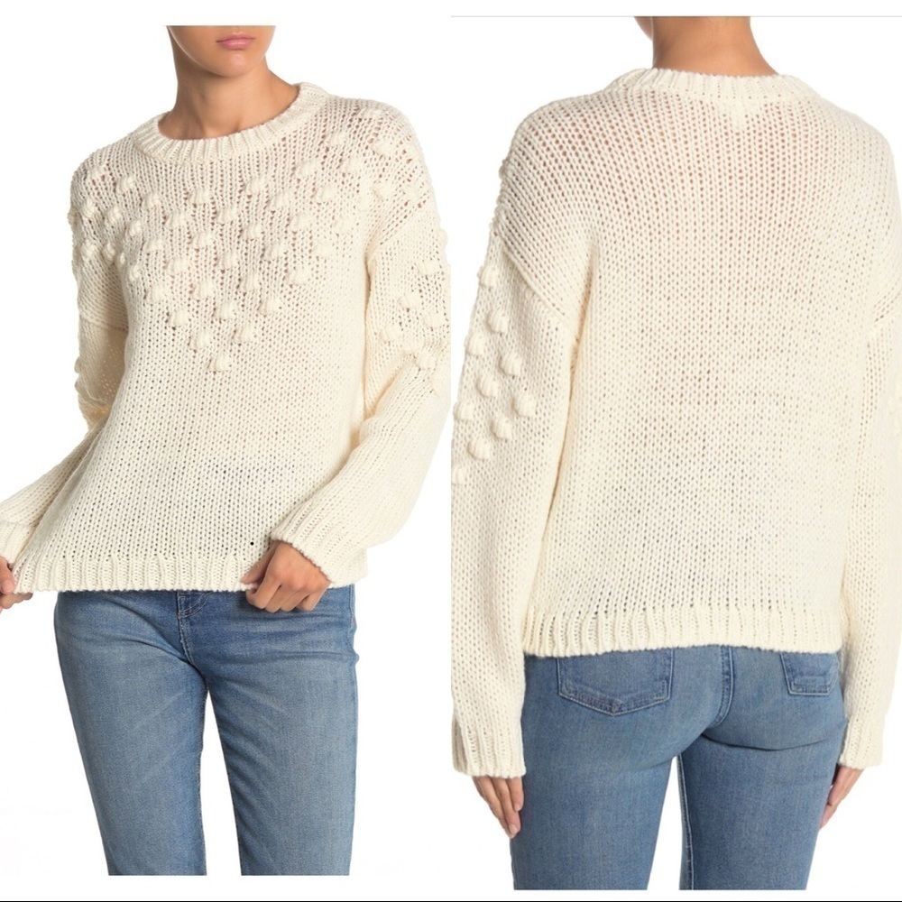 Abound Textured Crew Neck Knit Sweater Size L